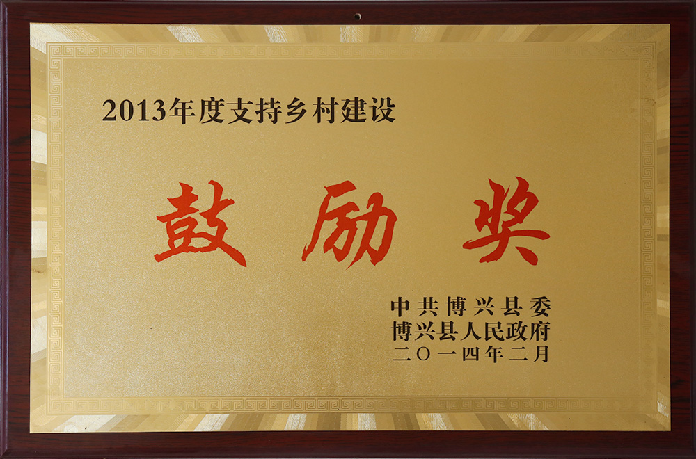 2013年度支持鄉(xiāng)村建設(shè) 鼓勵獎